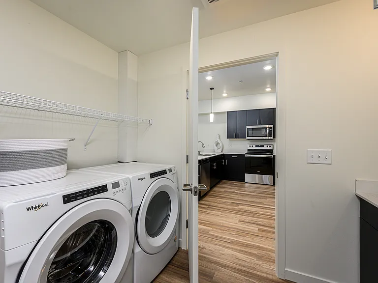 In-unit laundry is either full-size whether side-by-side or stacked In-unit laundry is either full-size whether side-by-side or stacked