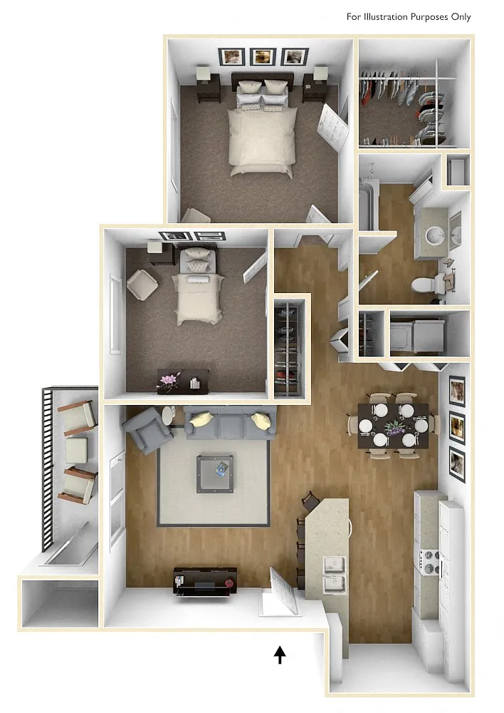 Floor plan Two Bed One Bath A