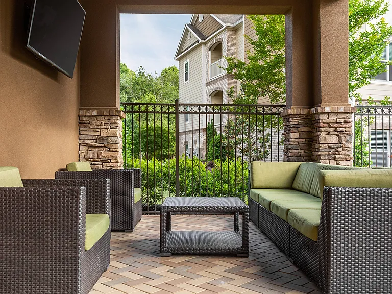 Outdoor Lounge Area with TV