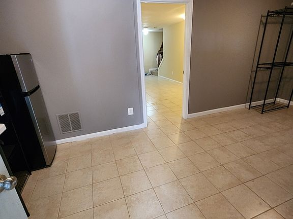 View from the exterior door looking into the basement