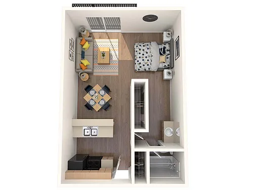 Floor plan Studio Renovated