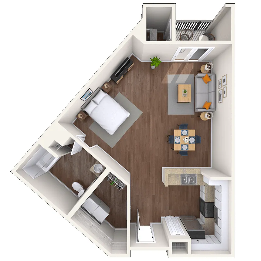 Floor plan Studio 0x1 703 SF