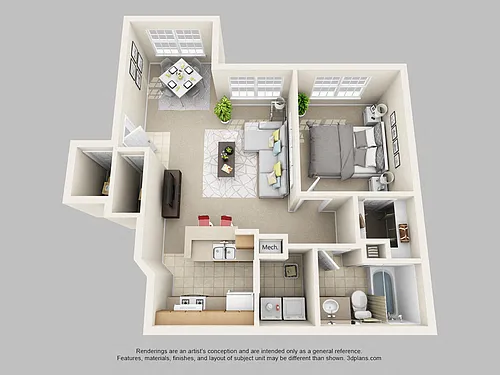 Floor plan 1 Bedroom 1 Bath Market