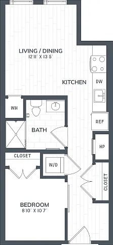 Floor plan J1.1 | 1 Bed | 1 Bath | JR