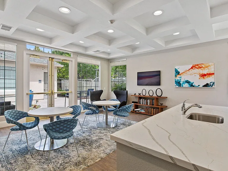 Resident lounge with kitchen area for catering