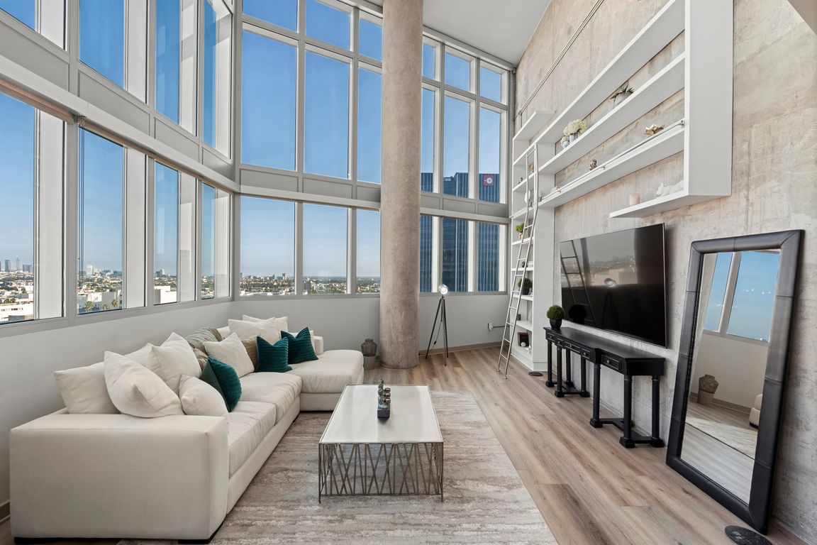 Floor-to-ceiling windows at 1600 Vine in Hollywood, CA.
