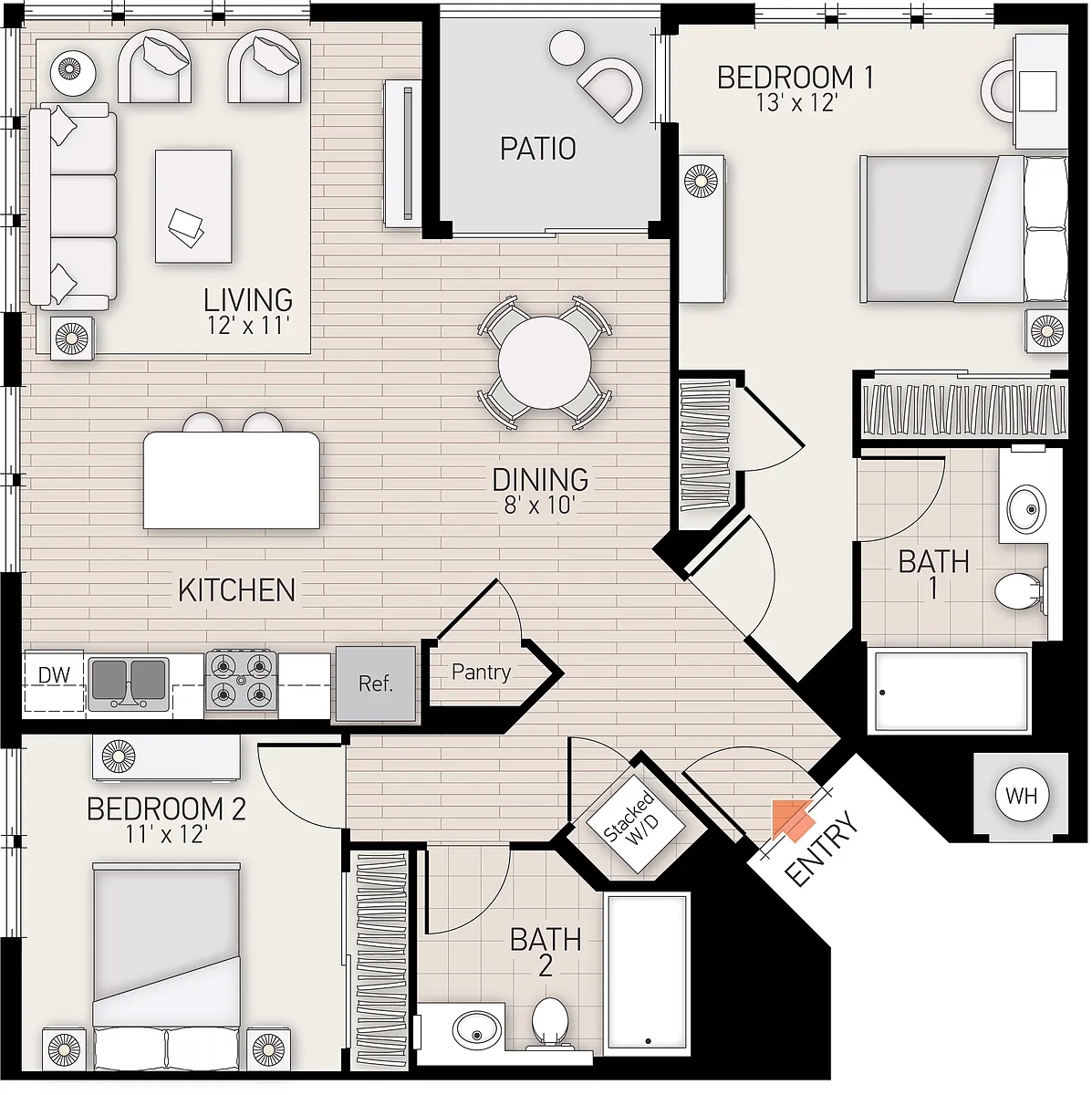 Floor plan River View II - Plan M