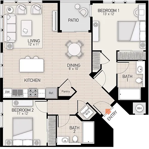 Floor plan River View II - Plan M