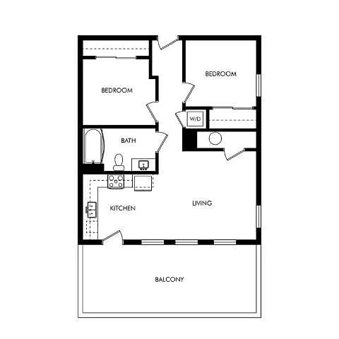 Floor plan 2 bedroom 1 bathroom