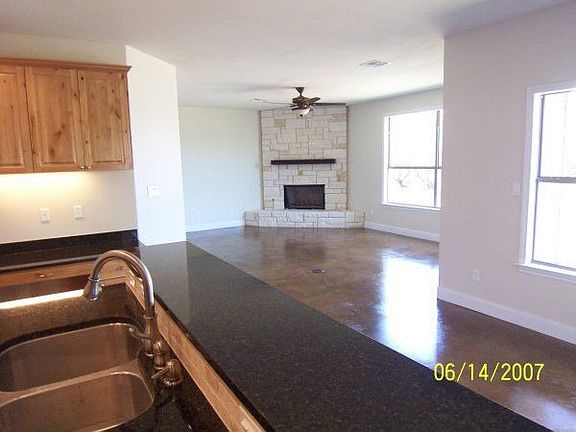 Open space from kitchen to den