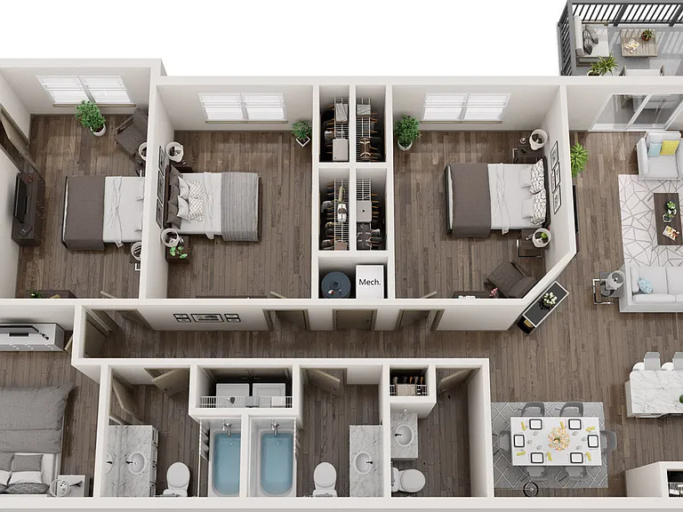 Mulberry floor plan The Oakley Apartments