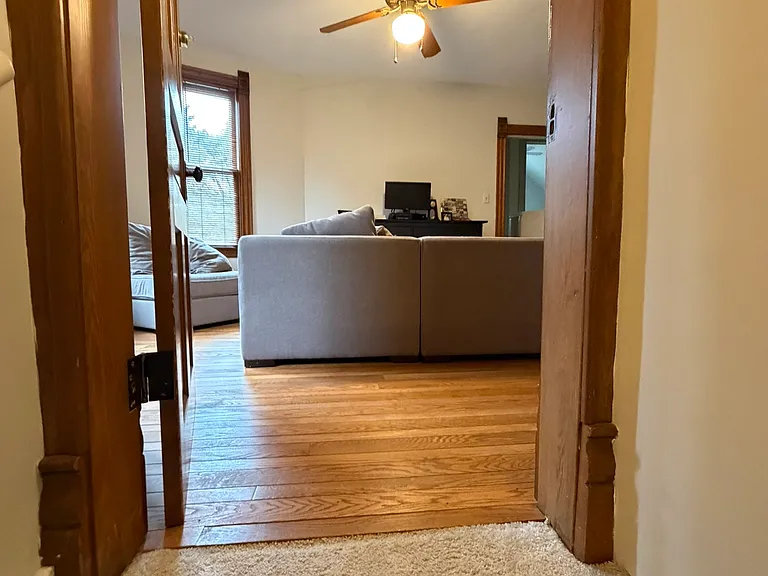 As you come up the stairs to the 2nd floor family room.