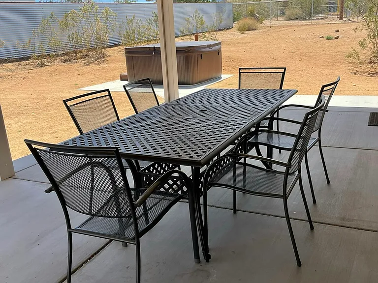 Patio with table included and new Alumawood Patio Cover including working ceiling fans for the warmer days!!