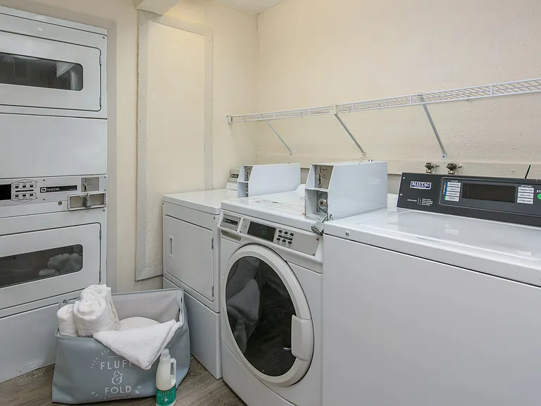 Experience hassle-free laundry days with our 24-hour on-site facilities just steps from your studio apartment.
