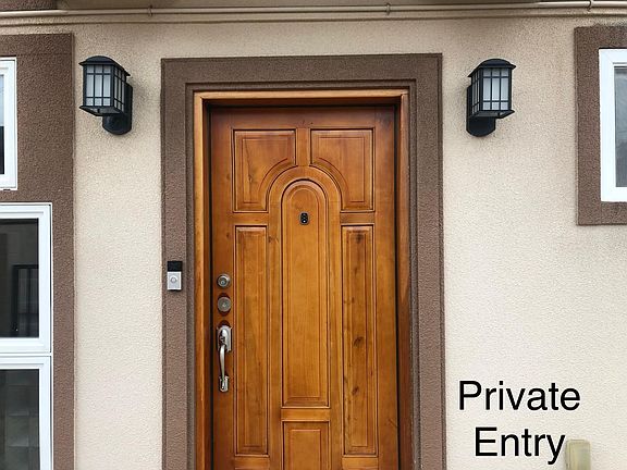 Front door and Kuna security video lights.