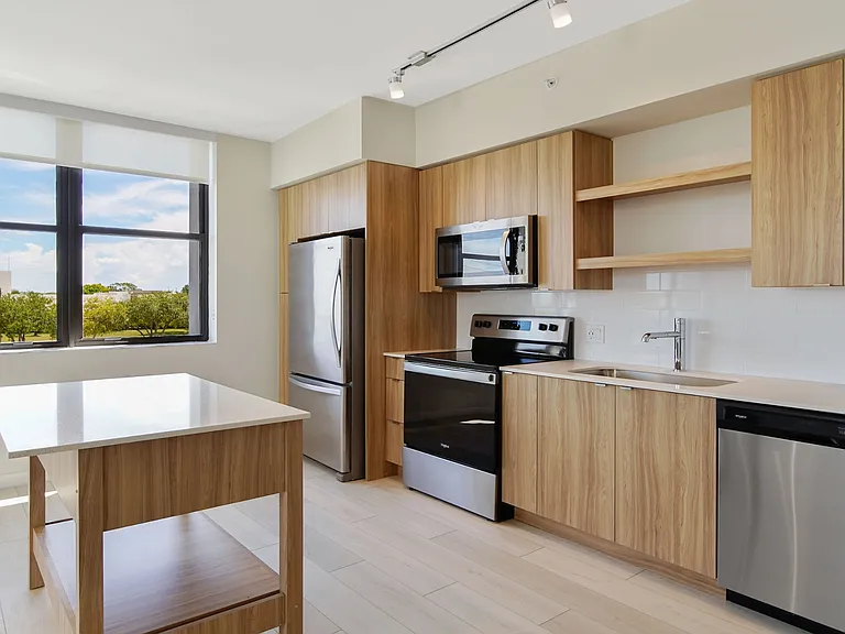 Spacious kitchen with ample cabinet storage