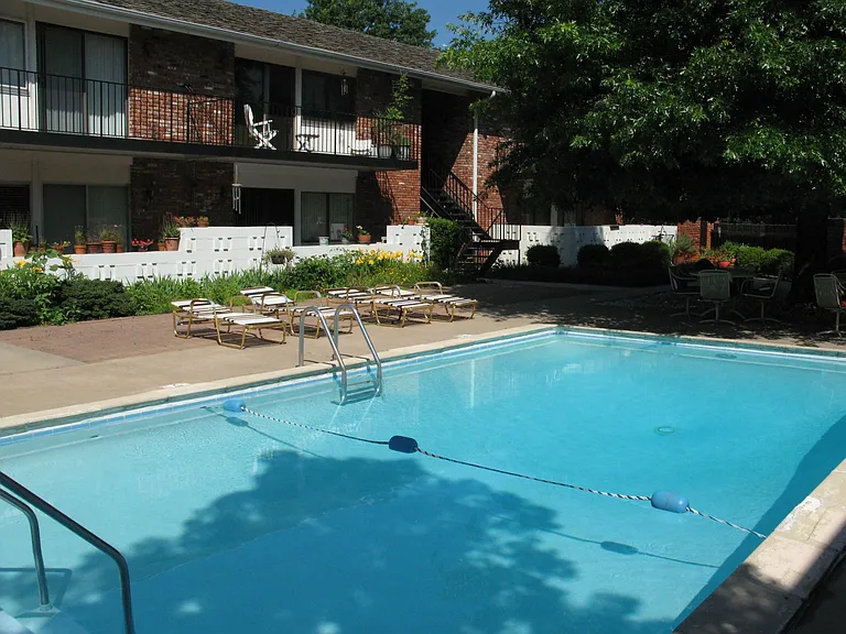 Swimming pool included. Just walk out the courtyard stairwell and enjoy the pool!