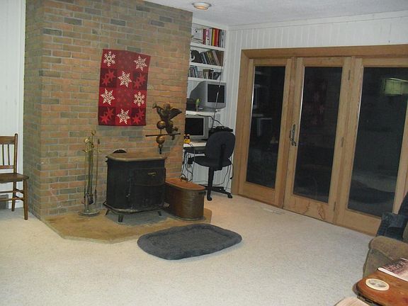 Family room with wood burning stove