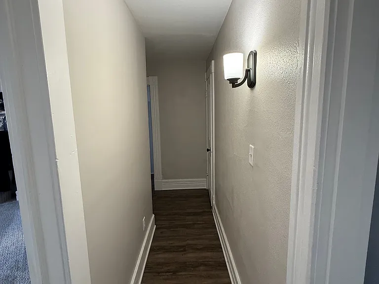 Upstairs hallway--closet at end for storage