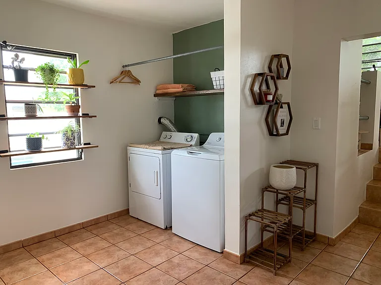 Hallway and laundry area.