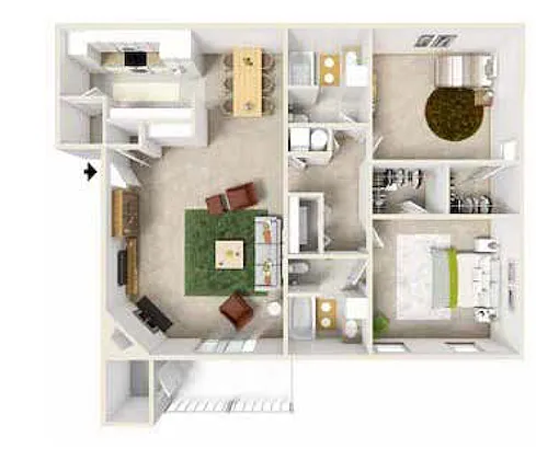 Floor plan 2 Bedroom - Phase I