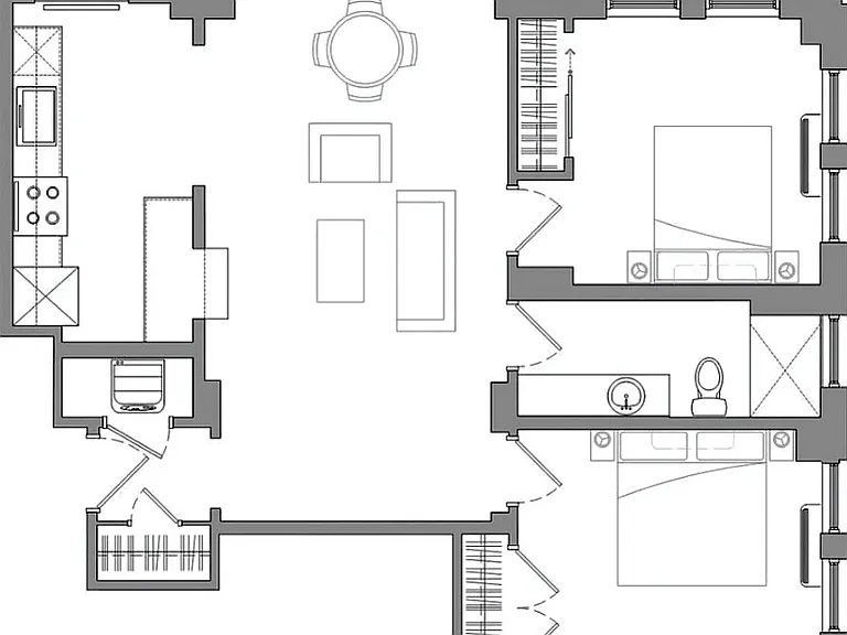 Large Corner Two Bedroom with Breakfast Bar Large Corner Two Bedroom with Breakfast Bar