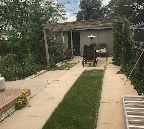 Patio and detached garage (with man-cave and storage)