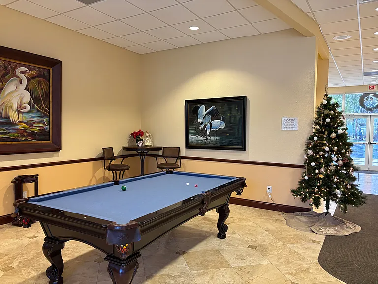 Billiards can be used anytime! You have to bring your own pool sticks.