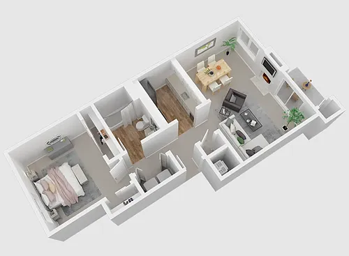 Floor plan One Bedroom One Bath