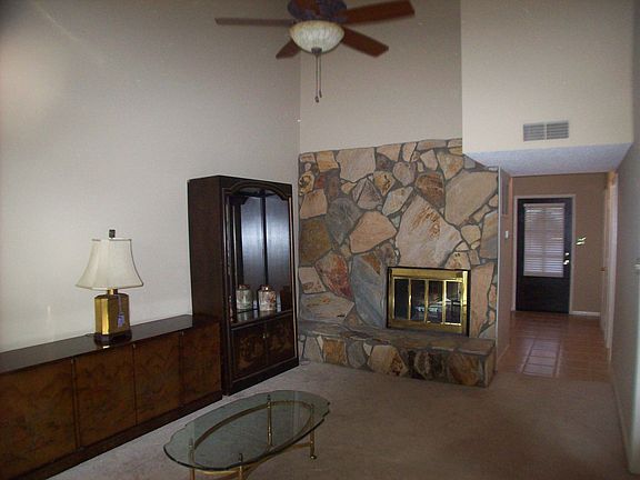 Stone fireplace