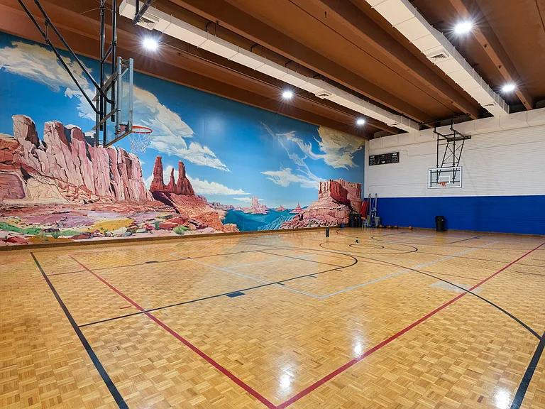 Indoor basketball court