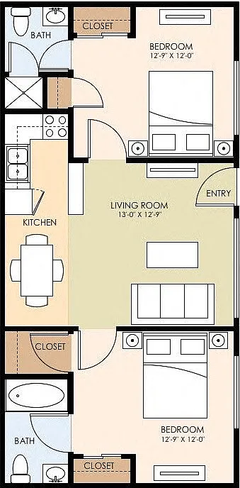 Floor plan Arbors 2x2