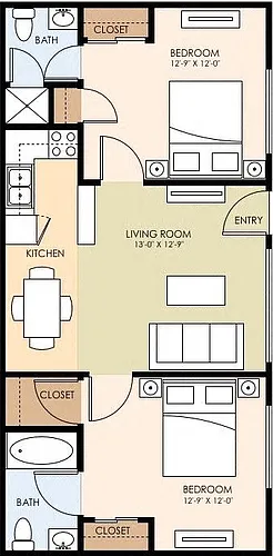 Floor plan Arbors 2x2