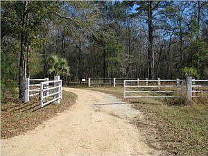 front of entry to property
