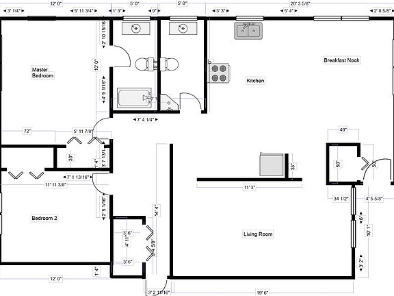 Open floor plan with large living room
