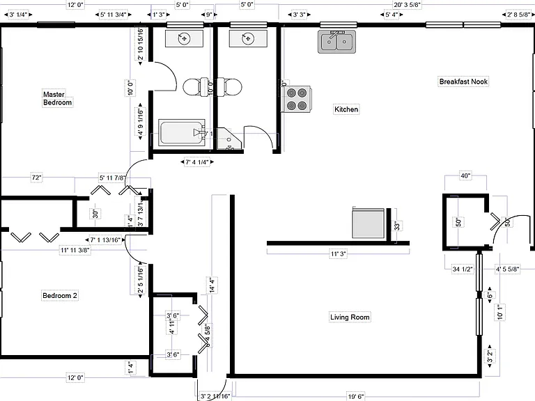 Open floor plan with large living room