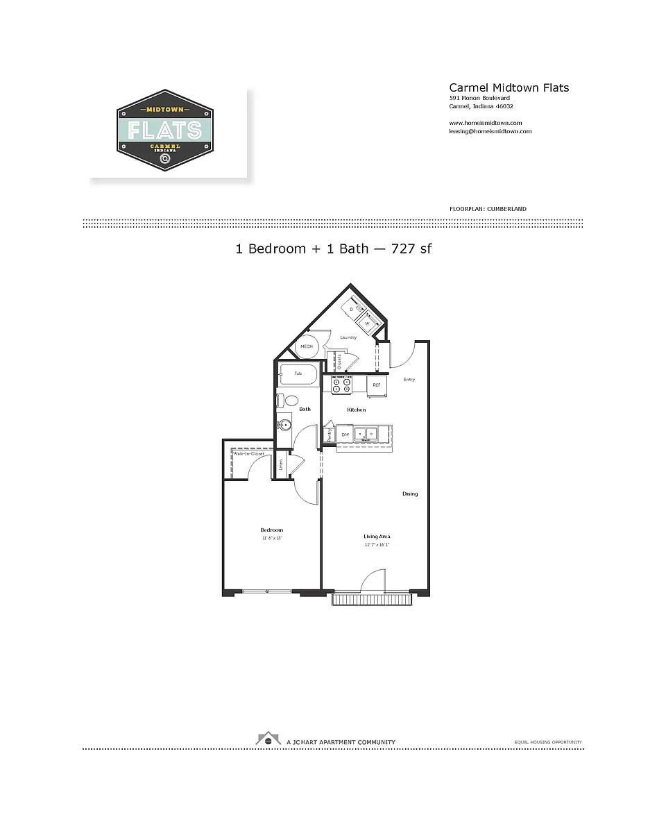 Floor plan 1 Bedroom, 1 Bathroom