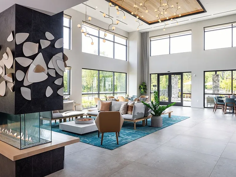 Resident lounge with seating areas
