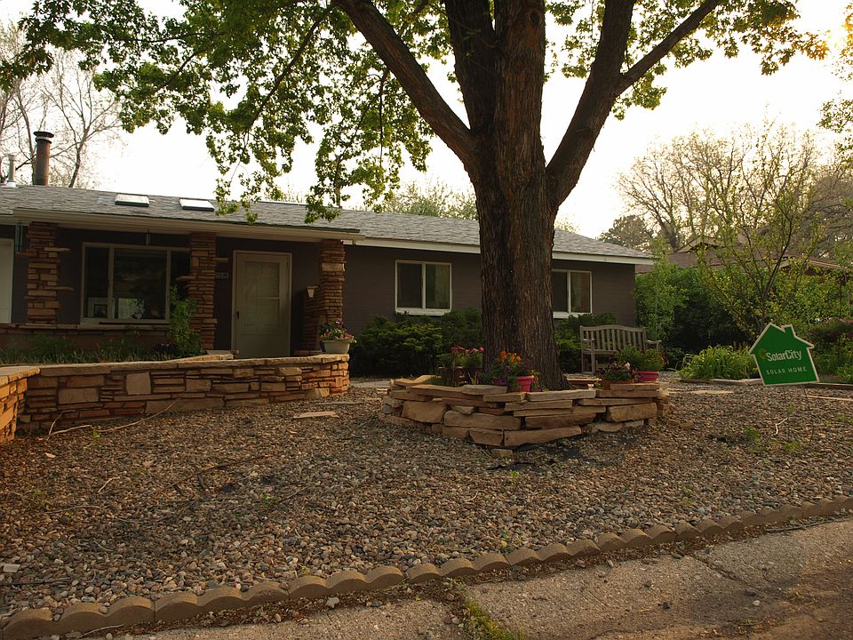 Front: xeriscaped yard