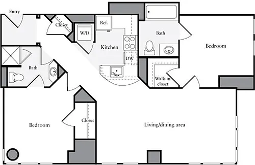 Floor plan 2 Bedrooms E