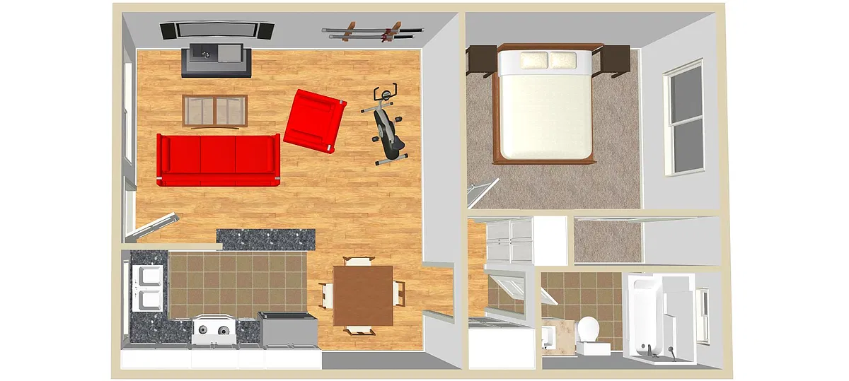 Floor plan 1b1ba