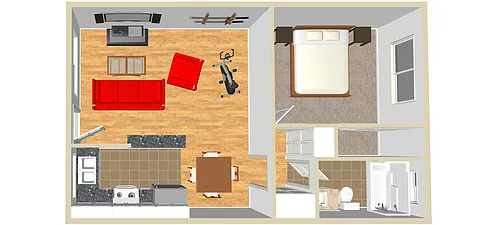 Floor plan 1 bedroom