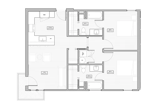 Floor plan Village Flat 2 Bedroom