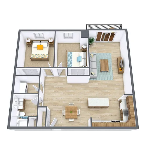 Floor plan Two Bedroom 21C