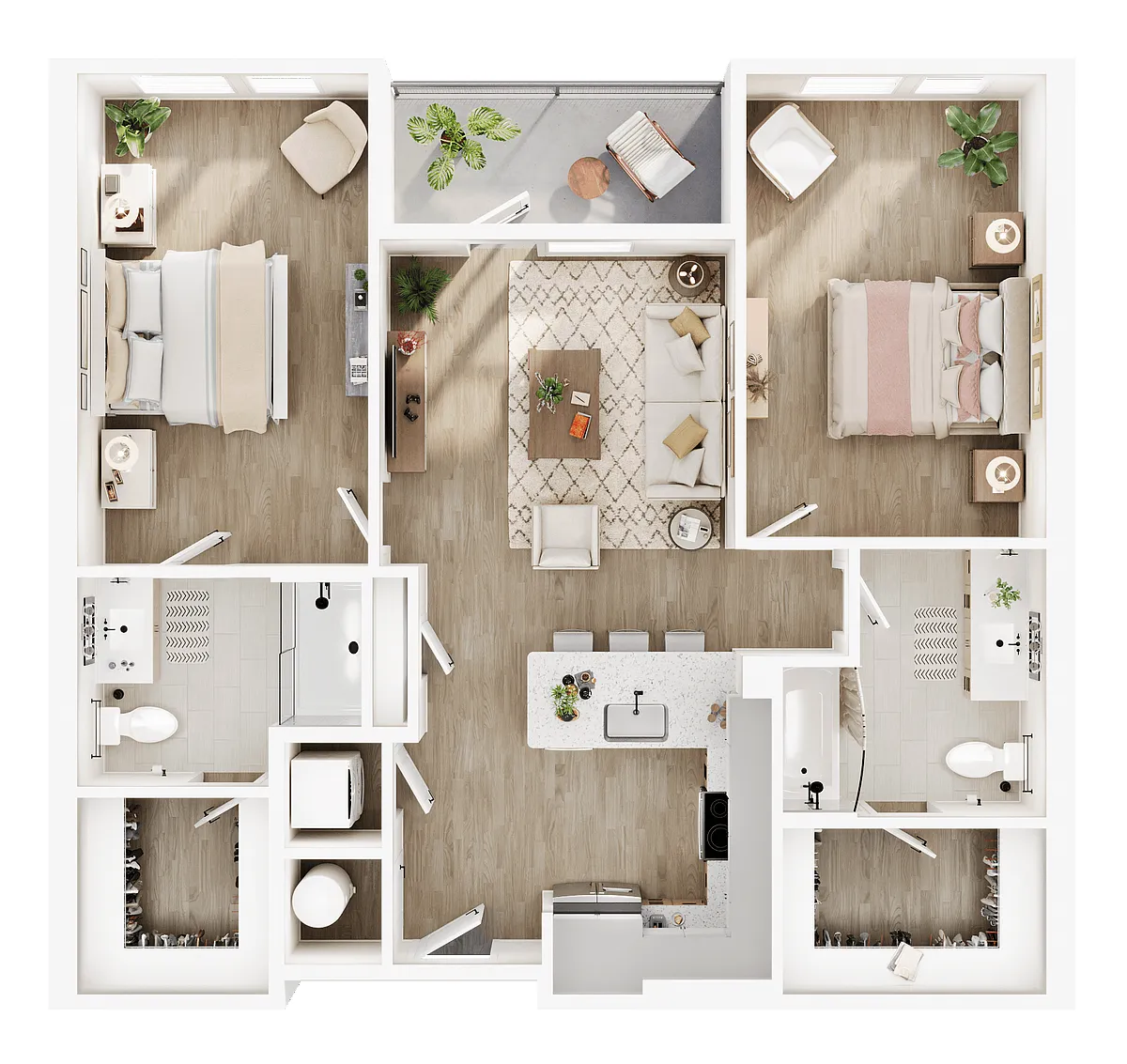 Floor plan OLD CHARLIE Two Bed Two Bath