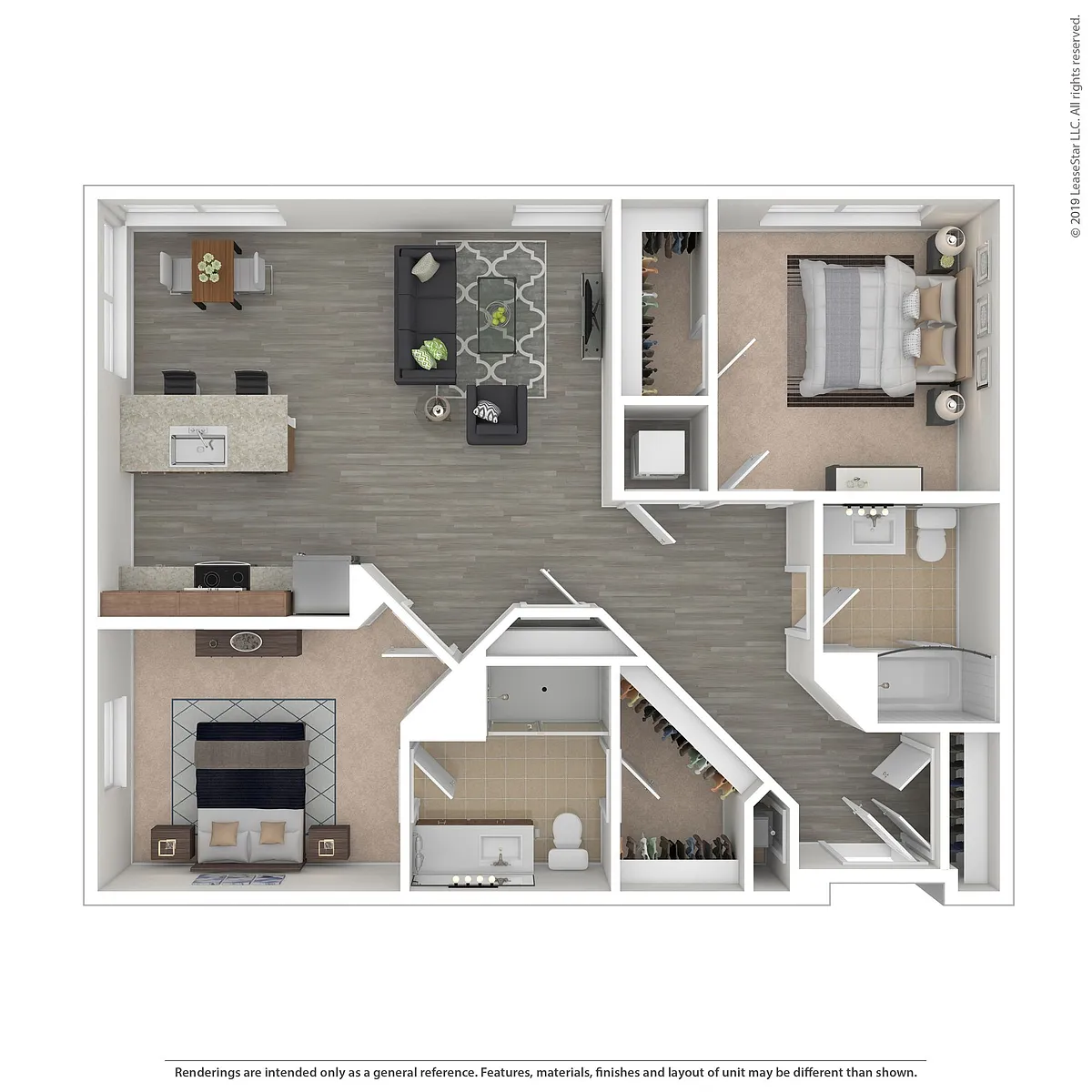 Floor plan C14 - 2 bed/2 bath