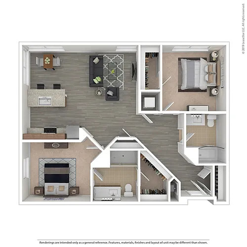 Floor plan C14 - 2 bed/2 bath