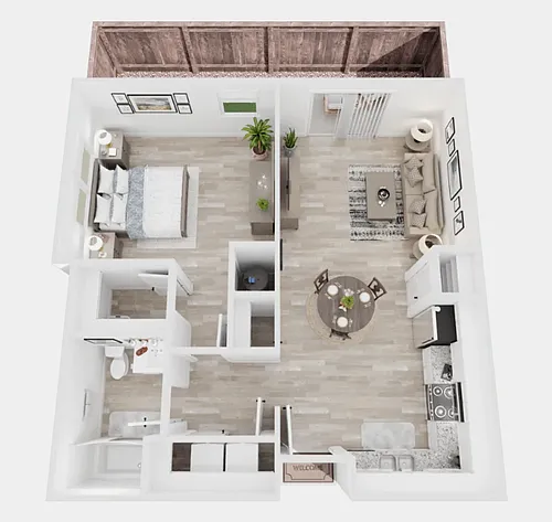 Floor plan A1 - 1x1 Duplex