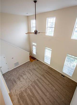 Two story living room