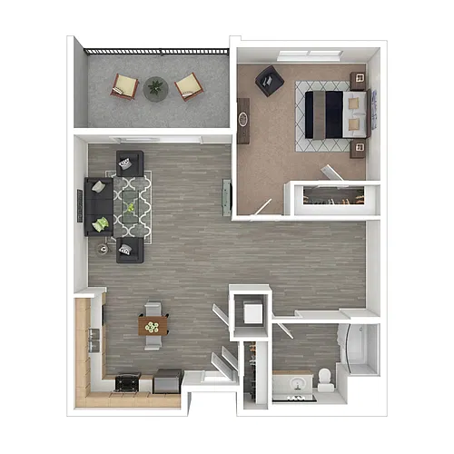 Floor plan 1 Bedroom 1 Bathroom B